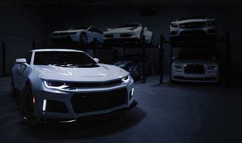 sports car white car vehicle